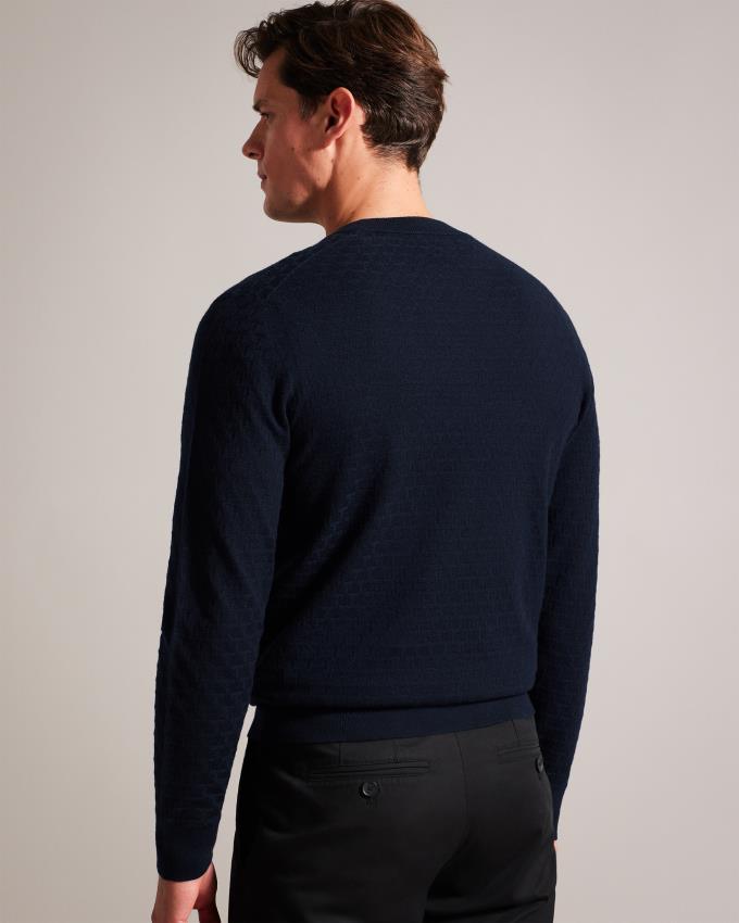 Pull Ted Baker Long Sleeve T Knit Bleu Marine Homme | DLS-56488918